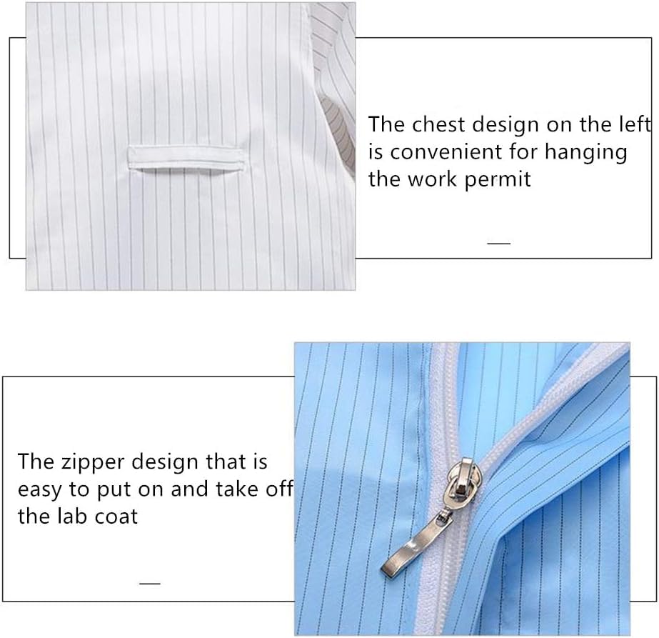 ESD Anti-static Gown w/Zipper Unisex Anti Static Coat EPA Jacket for Static Control & Clean Room Areas4