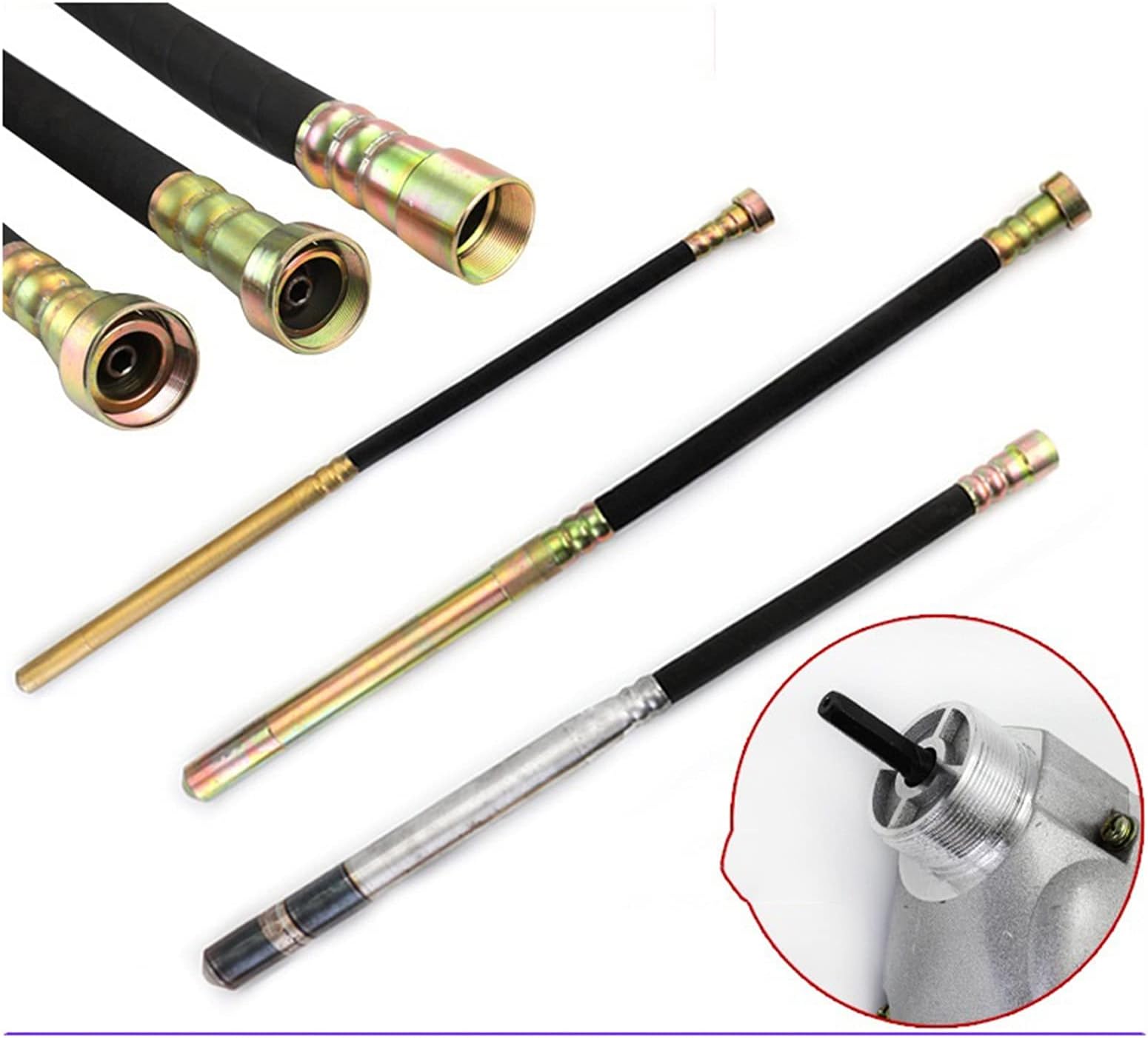 Concrete Mixer, Hand-held Construction Vibrator Concrete Vibrator Pencil Concrete Vibrabrater With 1M 1.2M 1.5M Hose(25#1.5m rod (without motor))