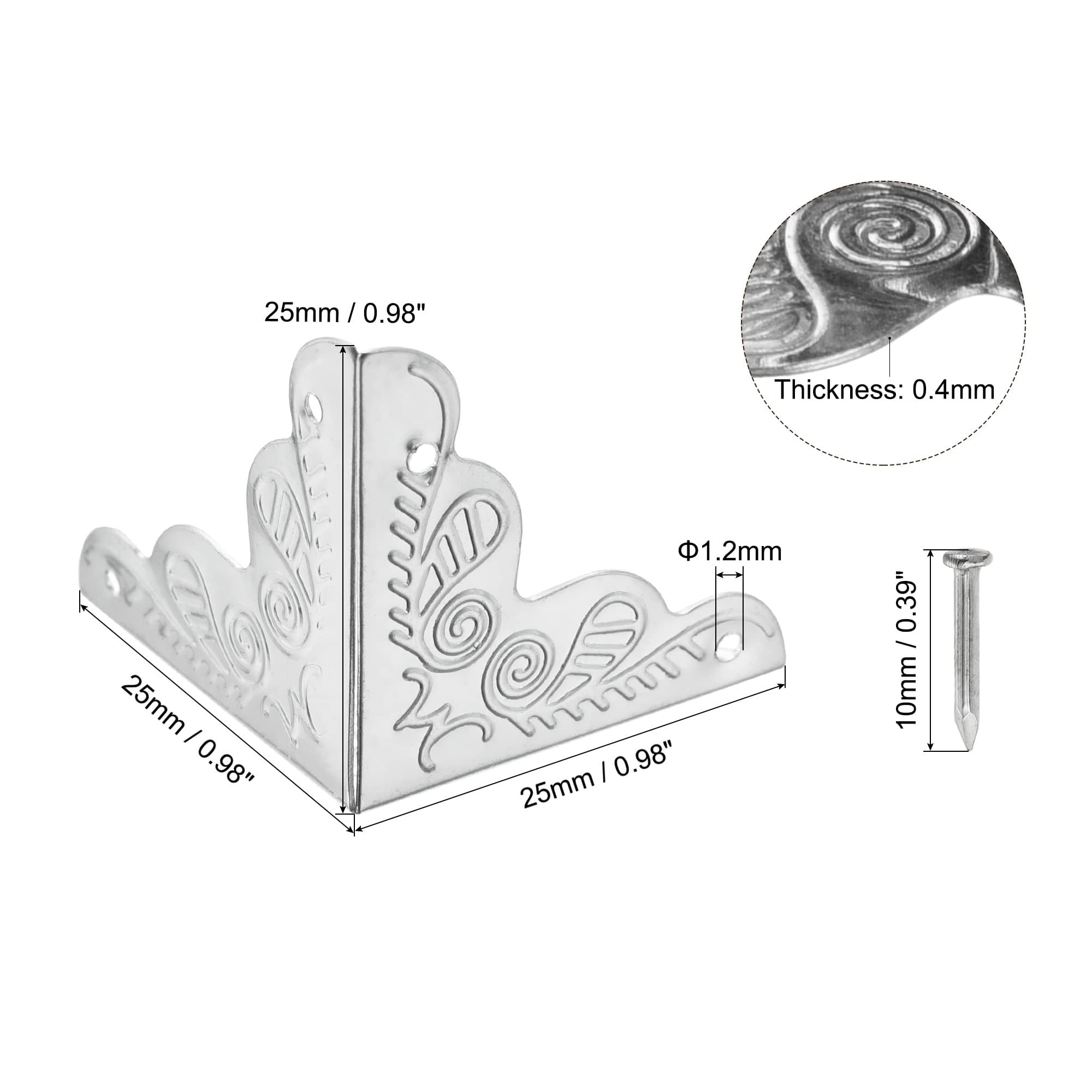 TA-VIGOR 8Pcs Metal Corner Protectors, 25 x 25 x 25mm Edge Guard Decorative Corner Bracket - Image 2