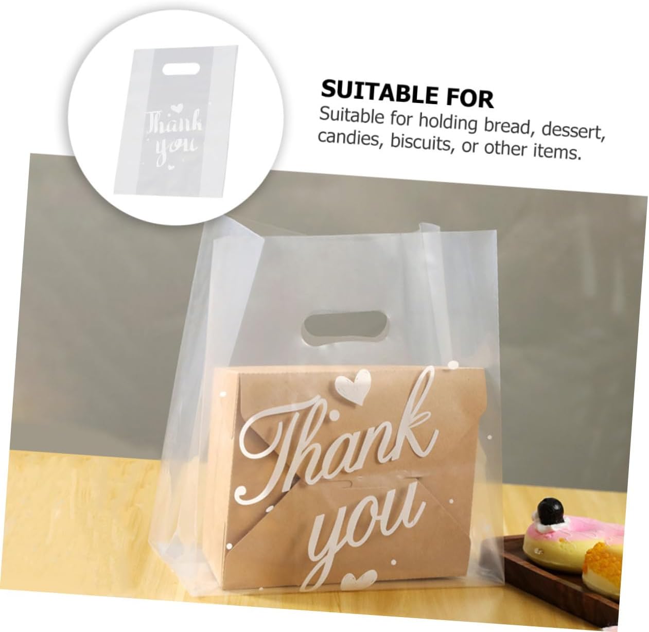 Ipetboom Bread Packing Bag 50pcs Plastic Thicken Sturdy for Xmas Halloween image 4