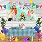 Liv and Maddie 3 Birthday Banner Personalized Party Backdrop Decoration 60x42 Inches - 5x3 Feet