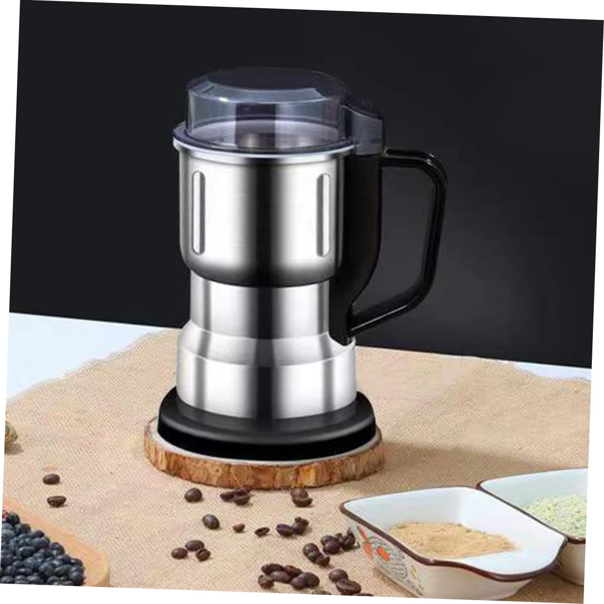 LABRIMP Molinillo de Café Eléctrico Portátil para Hogar, Plata | Acero Inoxidable, Molienda Fina, Uso en Casa o Actividades al Aire Libre