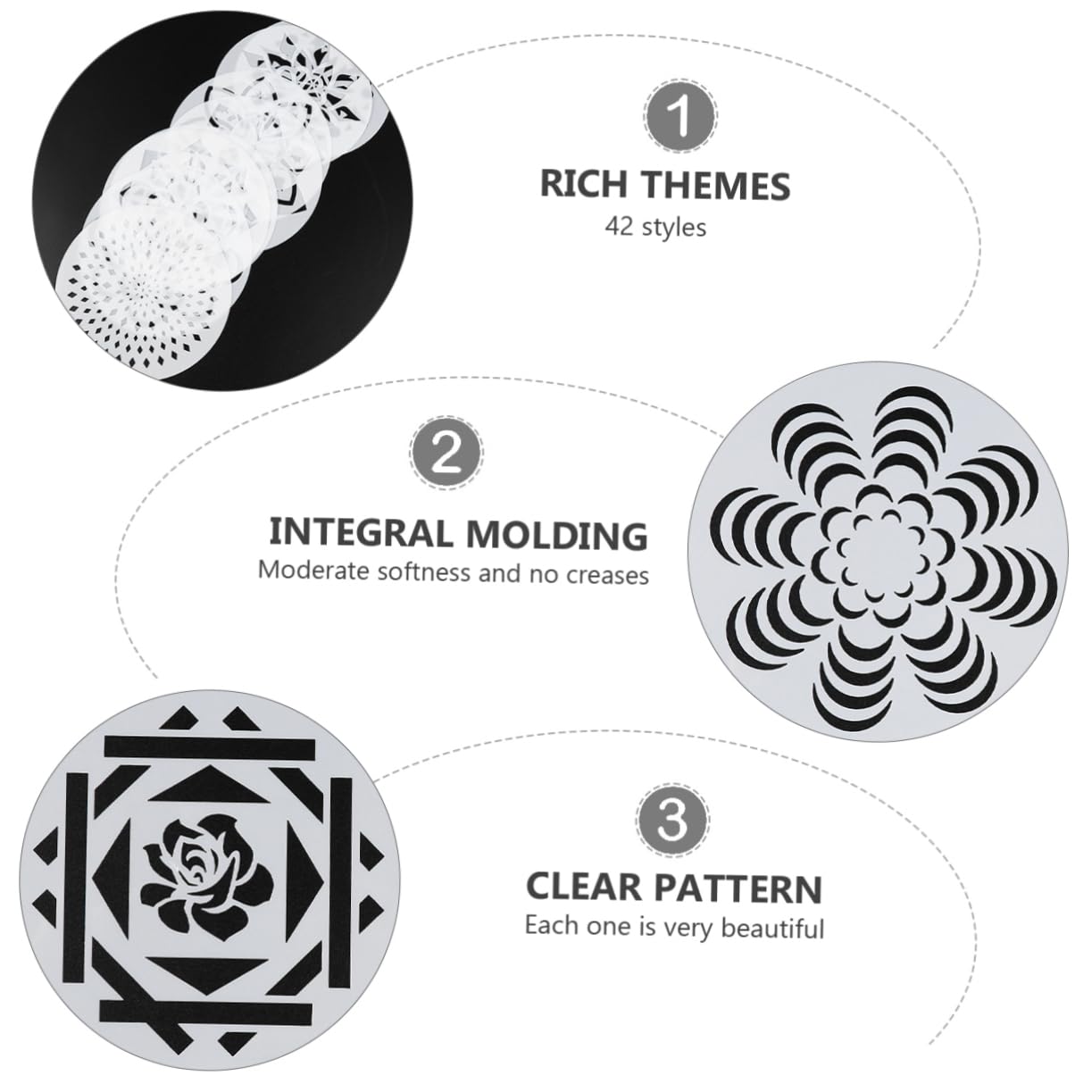 EXCEART 126pezzi Stencil per Pittura Mandala Template Pet Flessibile per su Superfici Piane per Decorazioni su Mobili Pavimenti e Tela
