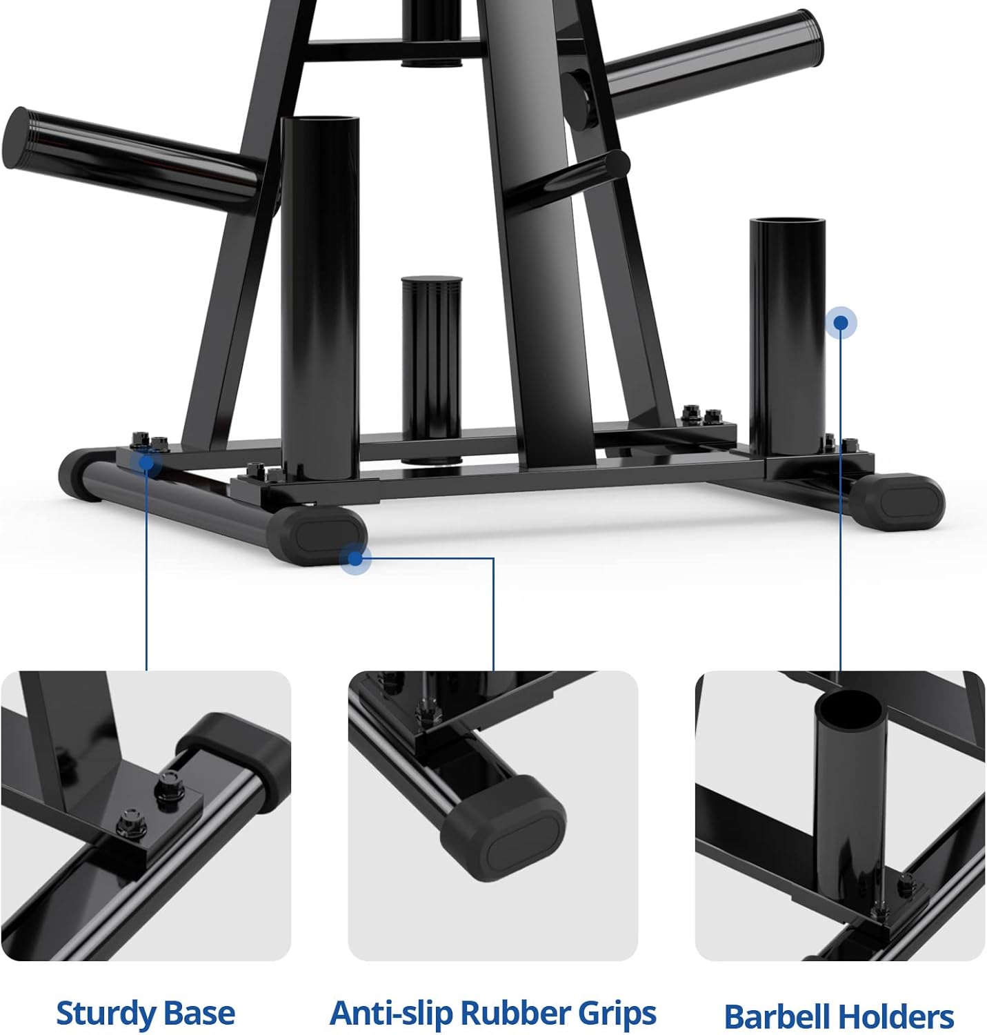 Cozy Castle Olympic Weight Rack, A Frame Weight Plate Tree, Durable Plate Rack for Home Gym, Weights Holder Tree with Barbell Bars Storage, Holds Up to 500LBS : Sports & Outdoors