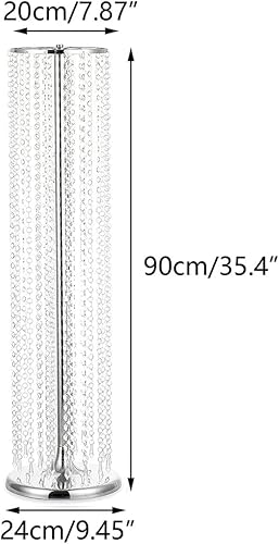 Miniatura 6 de Juego de 2 lujosos soportes de flores de cristal para centros de mesa de boda en el suelo, soporte de arreglo floral de metal alto, jarrón de flores
