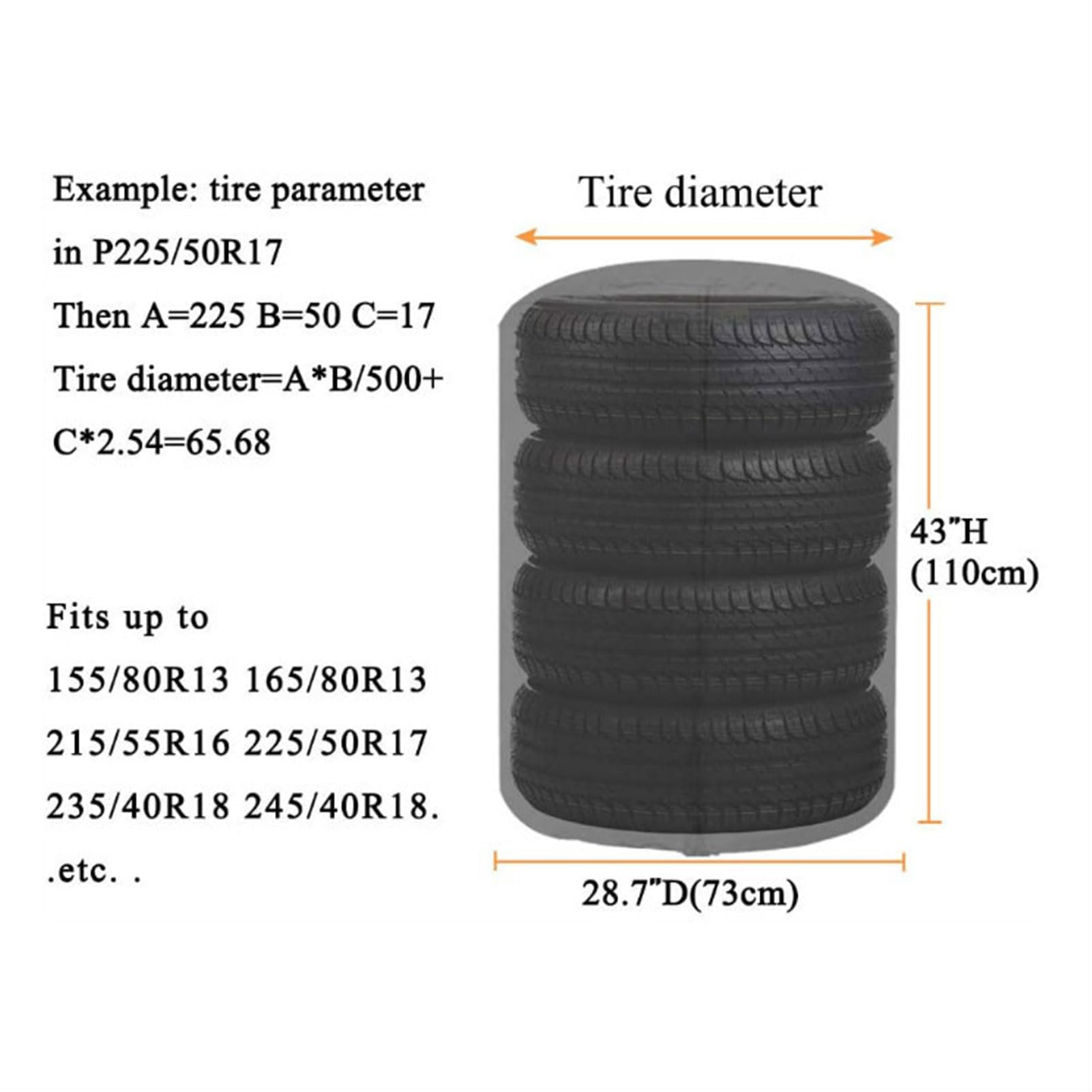 Sacchi Impermeabili Per Pneumatici Auto - 4 Pezzi In Tessuto Oxford 210D Per Ruote 16-21 Pollici - Foto 14