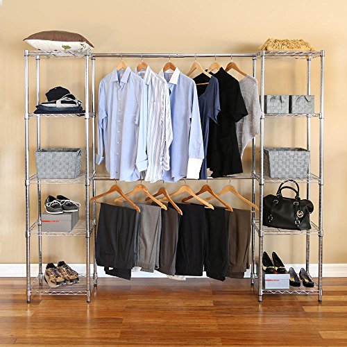 Seville Classics Garderoben System, Stahl, Silber, 160/218 W x 36 D x 183cmH, SHE16200B