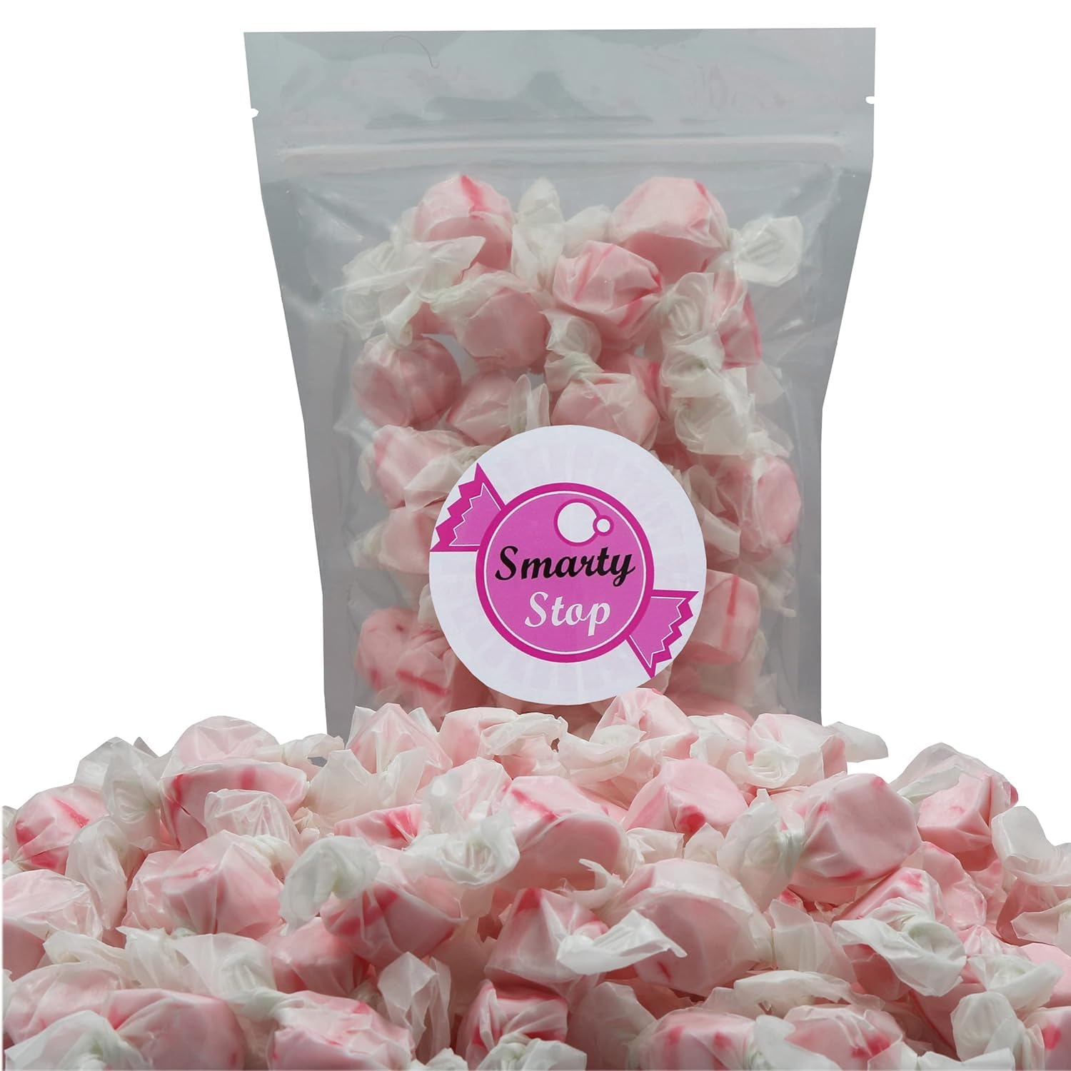 Gourmet Soft and chewy Salt Water Taffy Candies - Individually Wrapped - Bulk bags (Pink Bubble Gum, 3 Pound (Pack of 1))