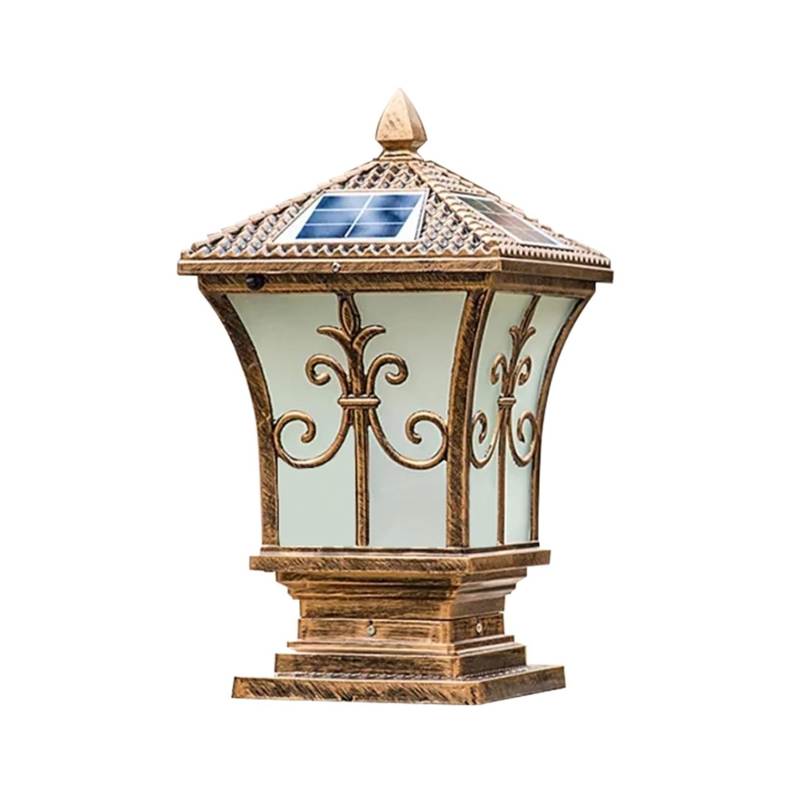 TRDEWR LED Square Post Pillar Light Solar Garden Gate Remote Control Waterproof Lamp Efficiently Utilize Sunlight