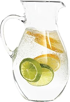 Glass Pitcher With Spout, SMALL 1 Quart Borosilicate Glass Pitchers With Handle,Glass, Cocktail Pitcher, Margarita, Sangria, Beverage Pitchers