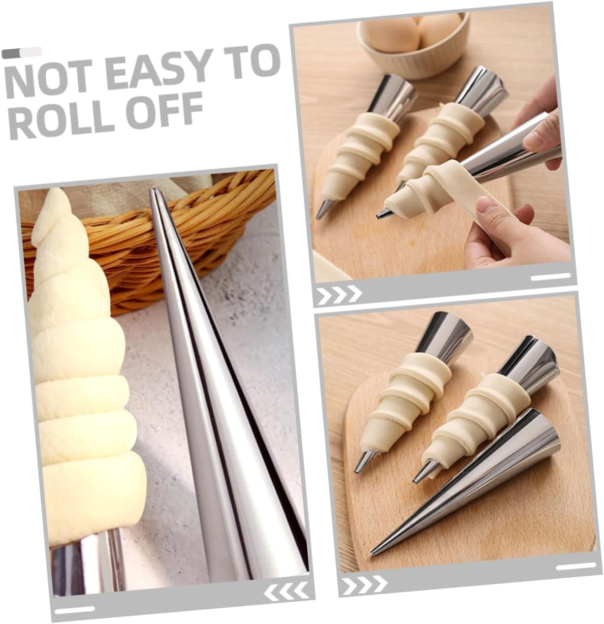 Mikinona 10pcs Croissant Tubes Cone Maker Tubular Moulds Horn Molds Stainless Steel Storage Friendly