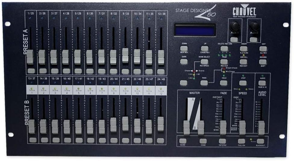 Chauvet DJ Stage DESIGNER50 DMX Lighting Controller for Church Stage Performance