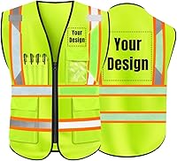 Vista 23 de YOWESHOP El chaleco reflexivo de la seguridad de la alta visibilidad modifica el chaleco del trabajo