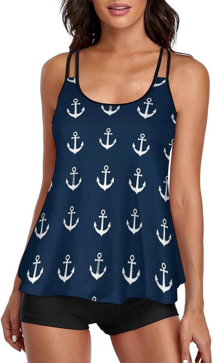 Tankini Tops with Shorts for Women, 2 Piece Lightweight Quick Dry Tummy Control Swimsuits