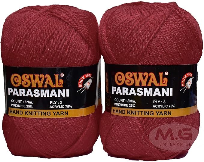 Image of M.G ENTERPRISE 3 Ply Knitting Yarn Wool, Red 400 GMS Best Used with Knitting Needles, Crochet Needles Wool Yarn for Knitting.-XB Art-EGD