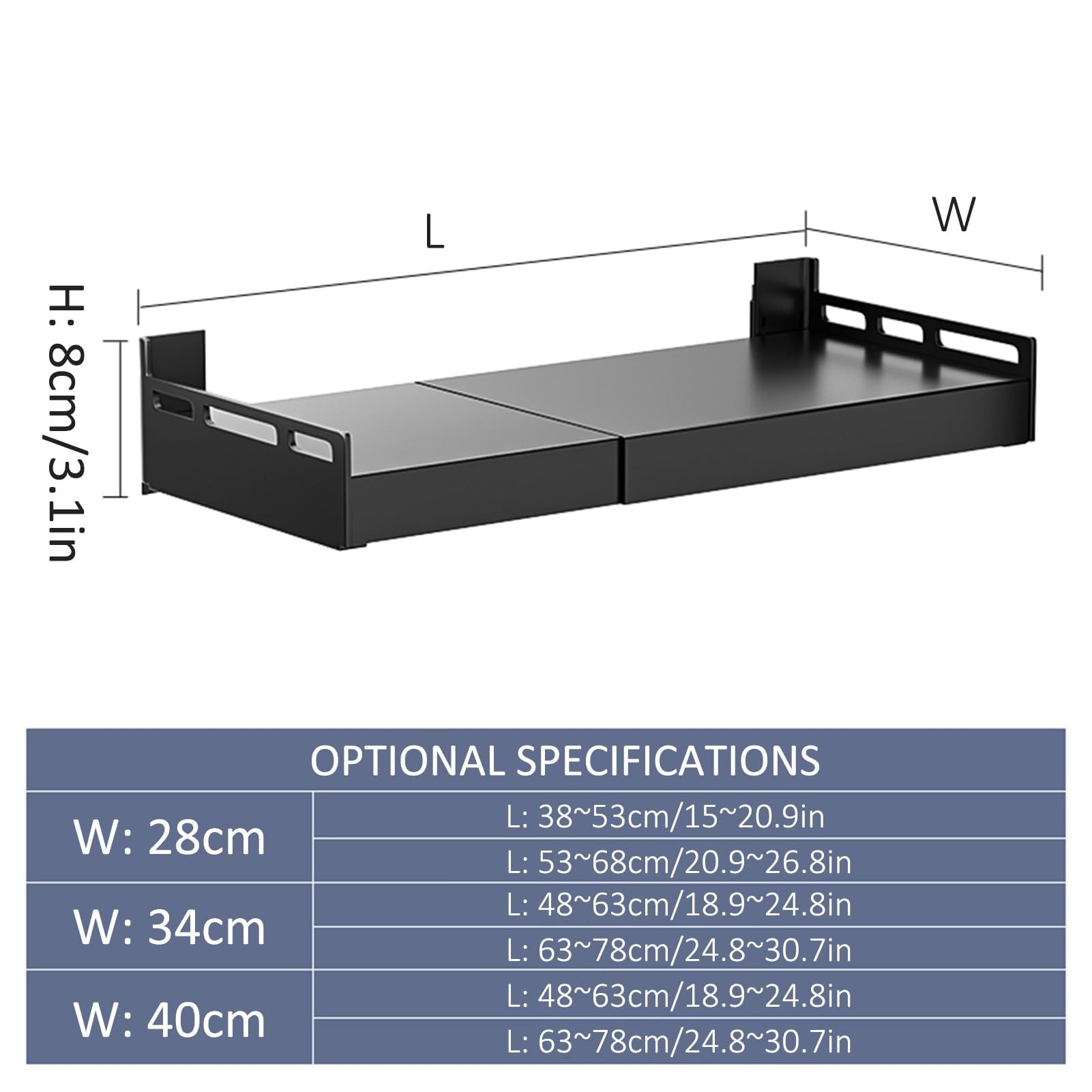 Soporte de pared ajustable para microondas,Estante metálico de cocina, montaje mural resistente para horno, electrodomésticos y almacenamiento