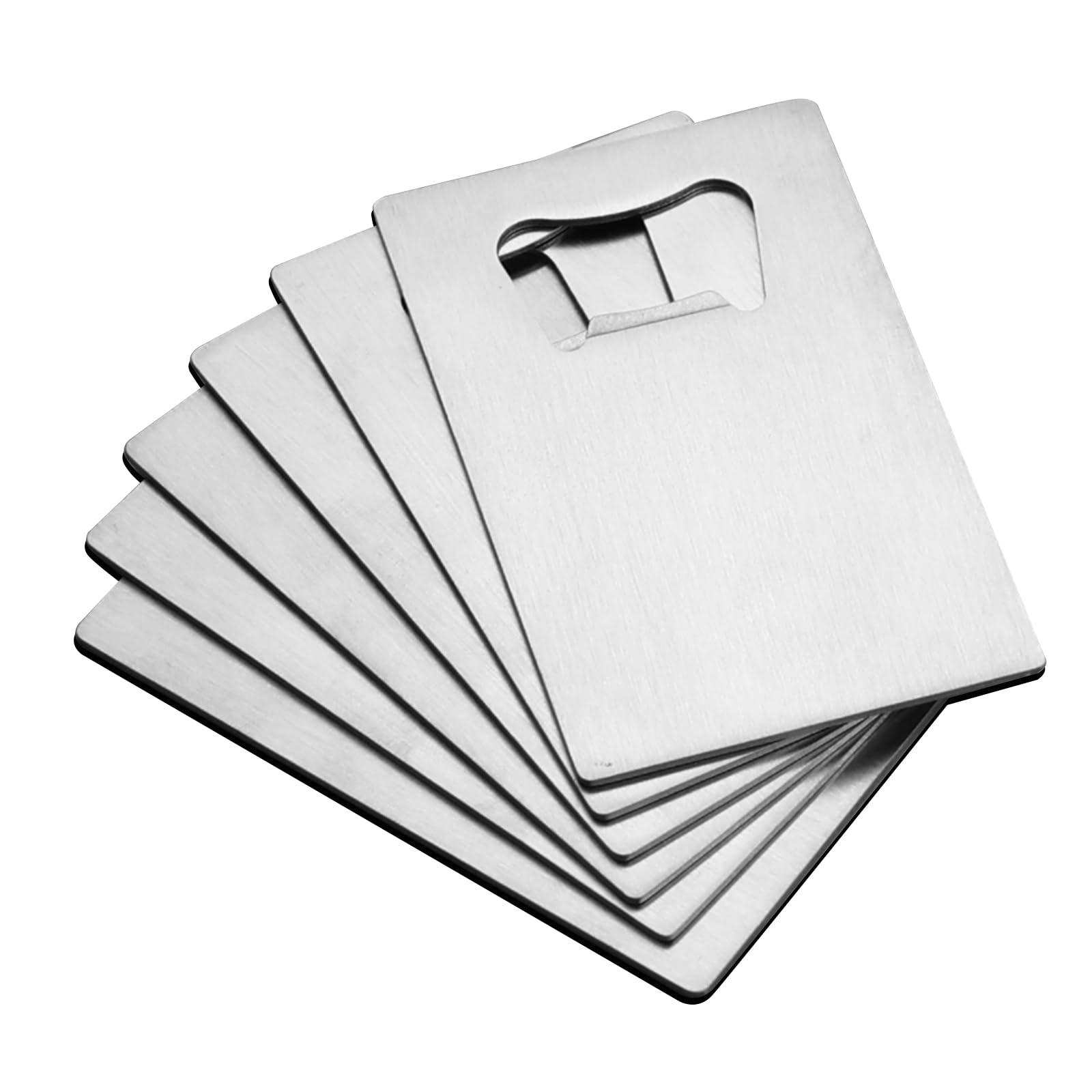 Décapsuleur carte de crédit en acier inoxydable lot de 12 format portefeuille argent
