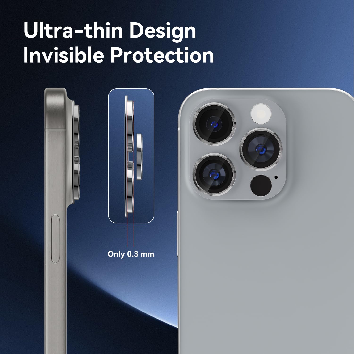 Protettore Lente Per IPhone 16/16 Plus - Vetro Temperato AR+AF, Nero, Trasparenza 98% - Foto 9