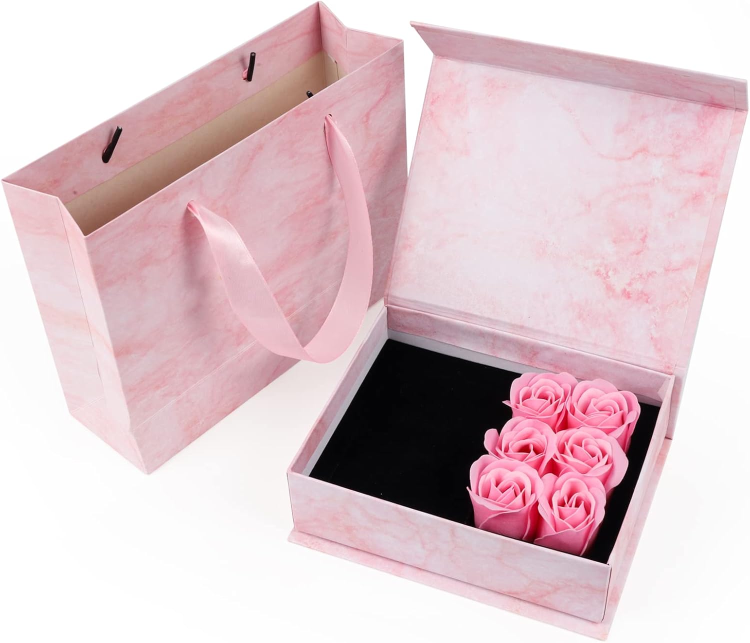 Fuyamp Eternal Rose Gift Box, 6pcs Eternal Artificial Roses Handmade Preserved Rose Jewellery