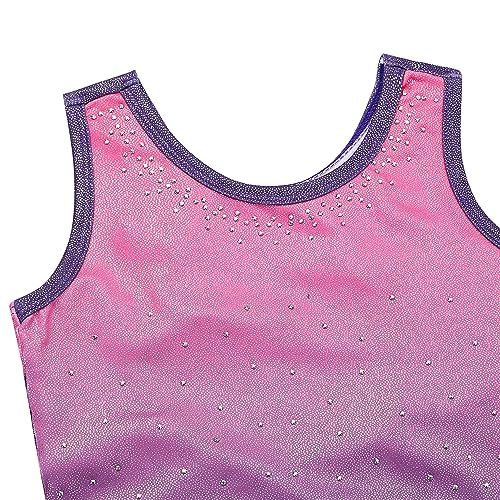 XFGIRLS Girls Gymnastics Leotards Kids Sleeveless Ballet Dance Fancy Biketards Dancewear Bodysuits Tumbling Outfit 7-8