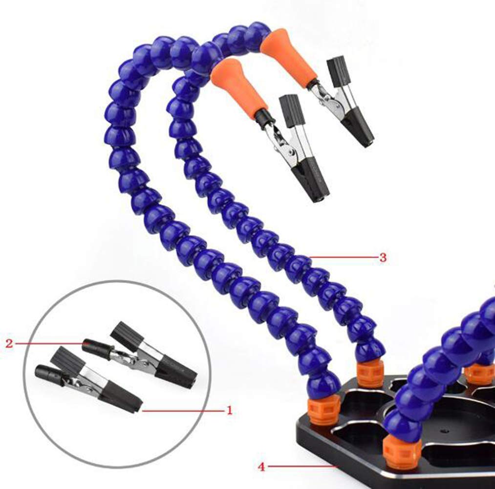 Lupa i lampa biurkowa 3x-5x i mini latarka Pomocna trzecia ręka Lupa z lupą Stojak z zaciskiem i krokodylkami Uchwyt lutowniczy do prac lutowniczych Hobby, naprawa, gry modelarskie REG Comfortable