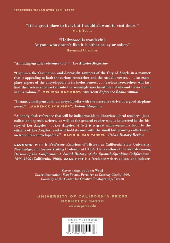 Los Angeles A to Z: An Encyclopedia of the City and County