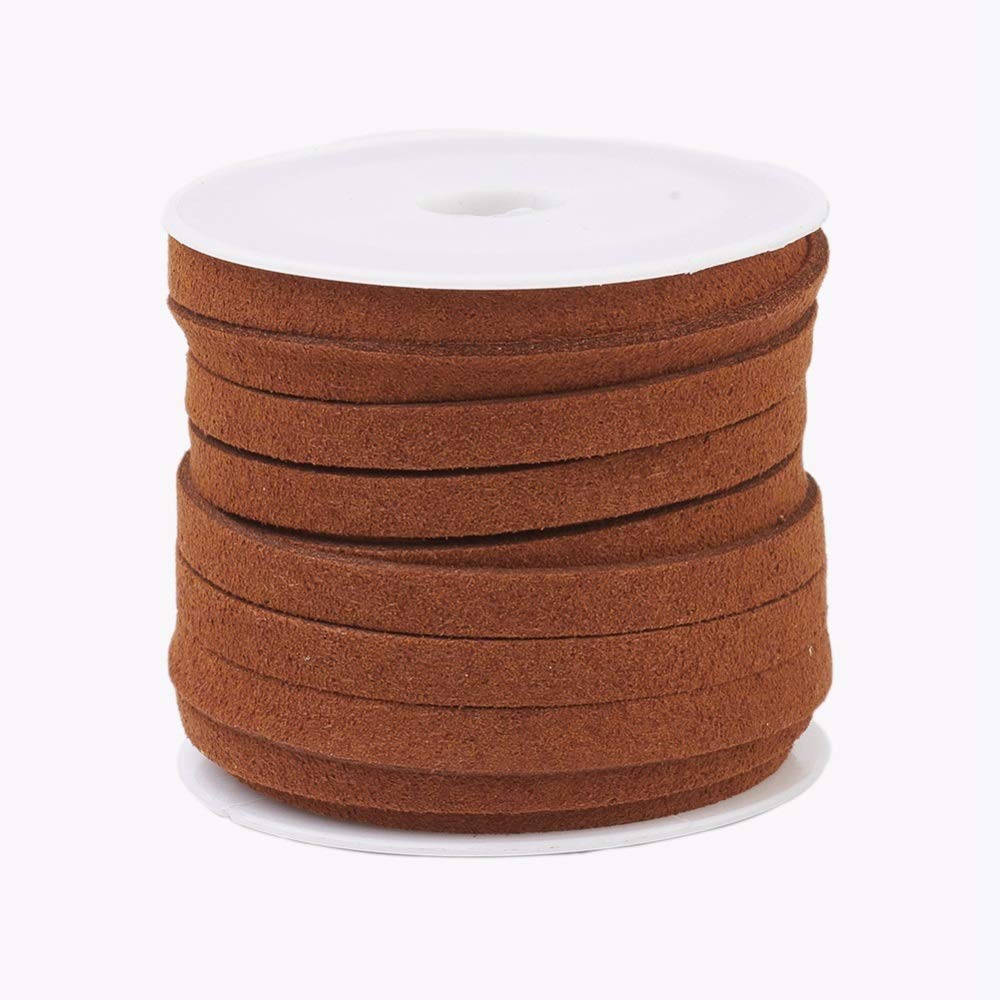 Kare & Kind 100 meter suède koord - kant 2,6 mm x 1,5 mm - kunstleer touw - voor cadeauverpakking, kralen, sieraden, ketting, armband - draad voor handgemaakte ambachtelijke doe-het-zelfartikelen