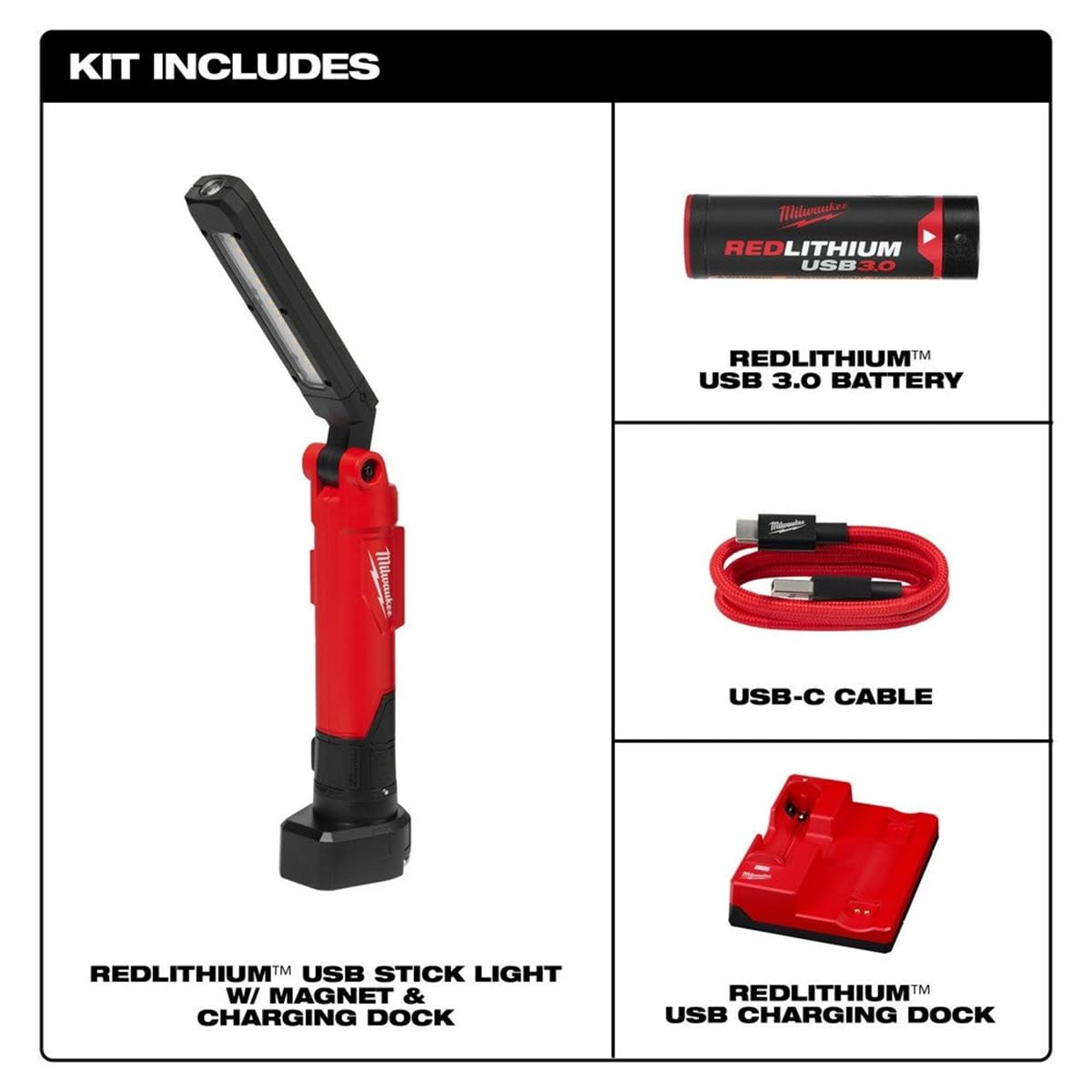 新品 未使用Milwaukee USB充電式スティックライト Amazon.com: Milwaukee Electric Tool Redlithium Usb Stick Light