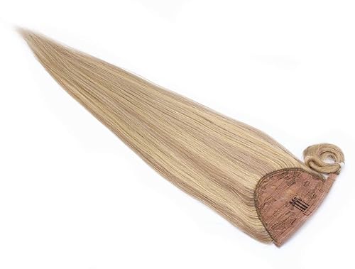 HOTstyle - Clip en la extensión del pelo de la cola de caballo del pelo de la envoltura del pelo humano 24" recto - naturalrubio claro