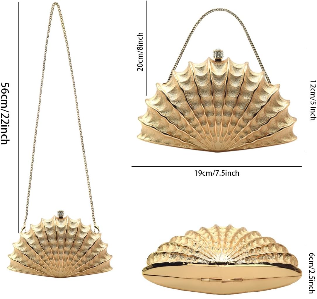 Evening Clutch Purse for Women, Wedding Guest Clutch Metal Chain Crossbody Shoulder Bag, Rhinestone Purse