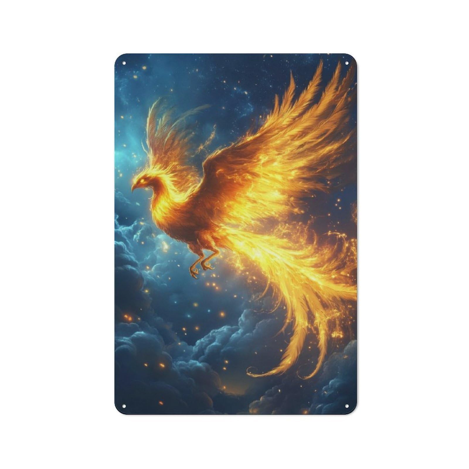 Junmoney Phoenix In Flight Retro Metal Wall Sign 30X20cm With For Garage Wall, Suited To Garage Decor Collectors