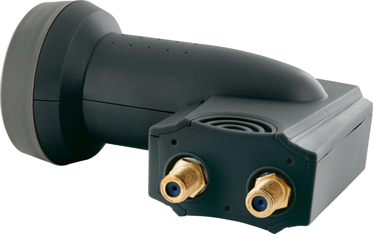SCHWAIGER 340 Twin LNB Low Noise Blockconverter Sun Protect Tapa LNB Digital Resistente al Calor Accesorios para Antenas parabólicas protección contra la Intemperie contactos Dorados Antracita