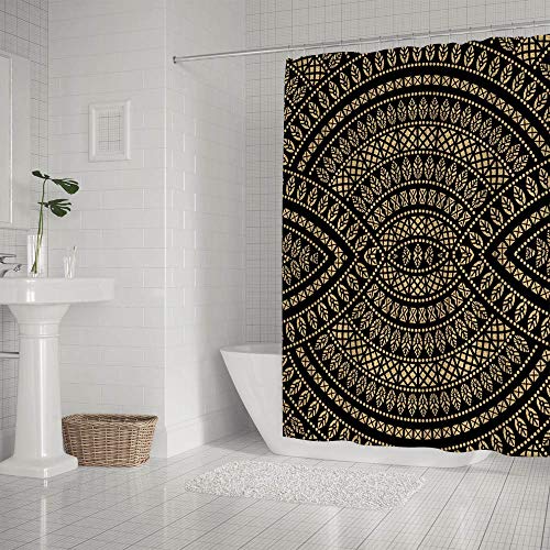 Rideau de douche avec crochets polyester lavable en machine pour baignoire