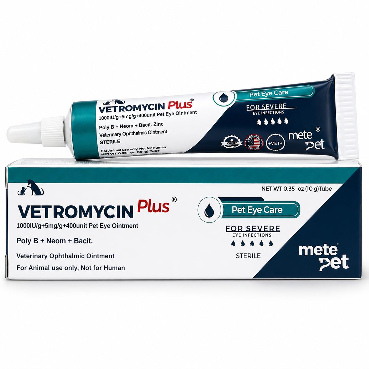 Vetromycin Plus Pet Eye Cream Health for Dogs, Cats, Cattle, Sheep, Horse, Bird 0.35 oz / 10 gr, 1 Tube — Amazon image 2