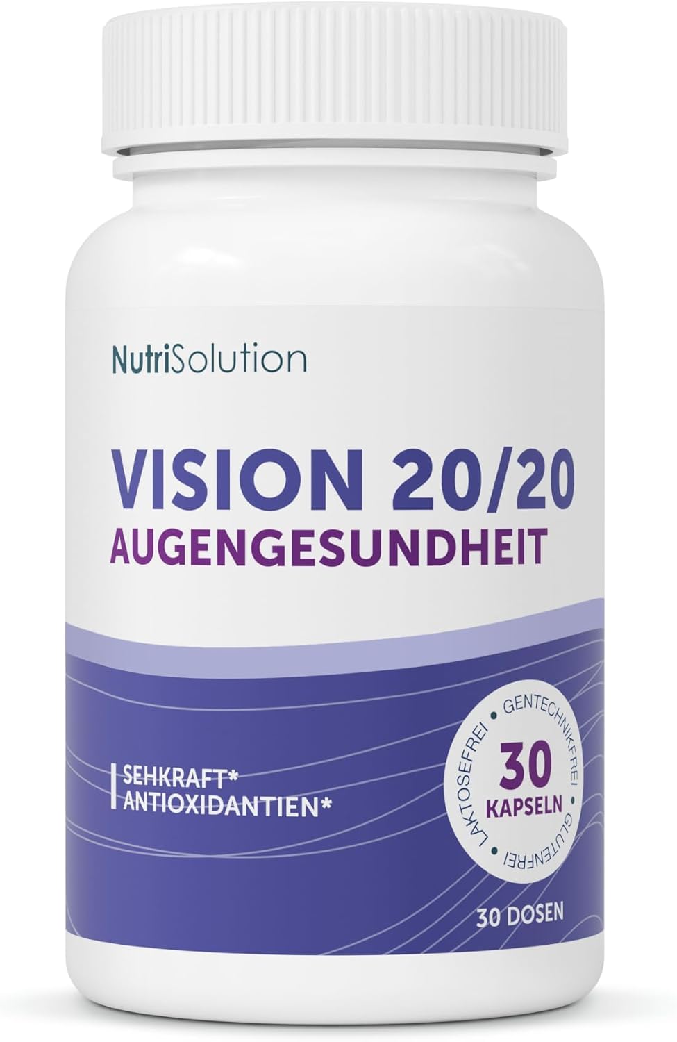 Vision 20/20: Natürliches Nahrungsergänzungsmittel für die Augengesundheit mit Heidelbeere, Lutein & Zeaxanthin – Sehschärfe & Augenermüdung – 30 vegane Kapseln (1)