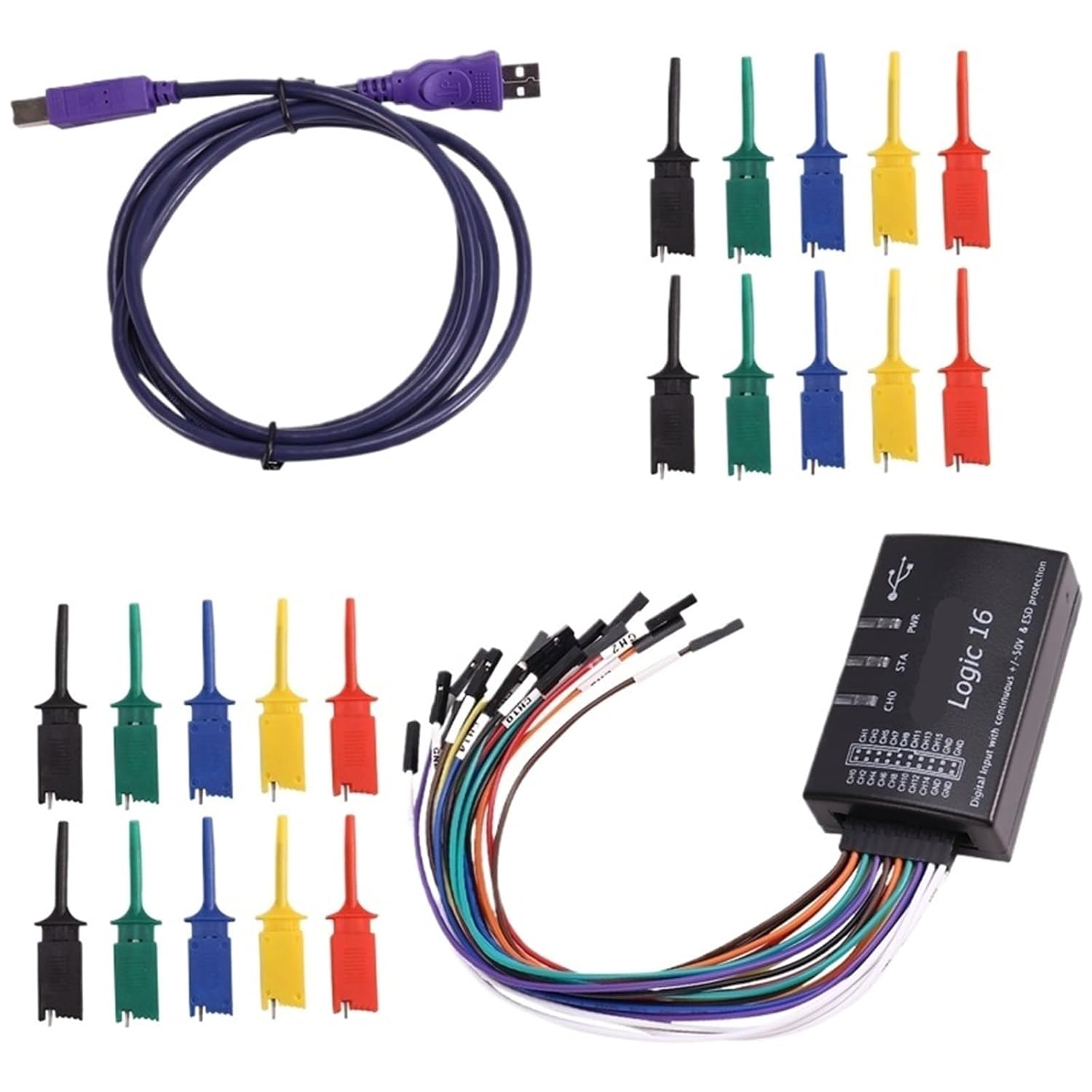 1pc AA46 Logic USB Logic Analyzer for Official Version Sample Rate 100M 16 Channels Instruments