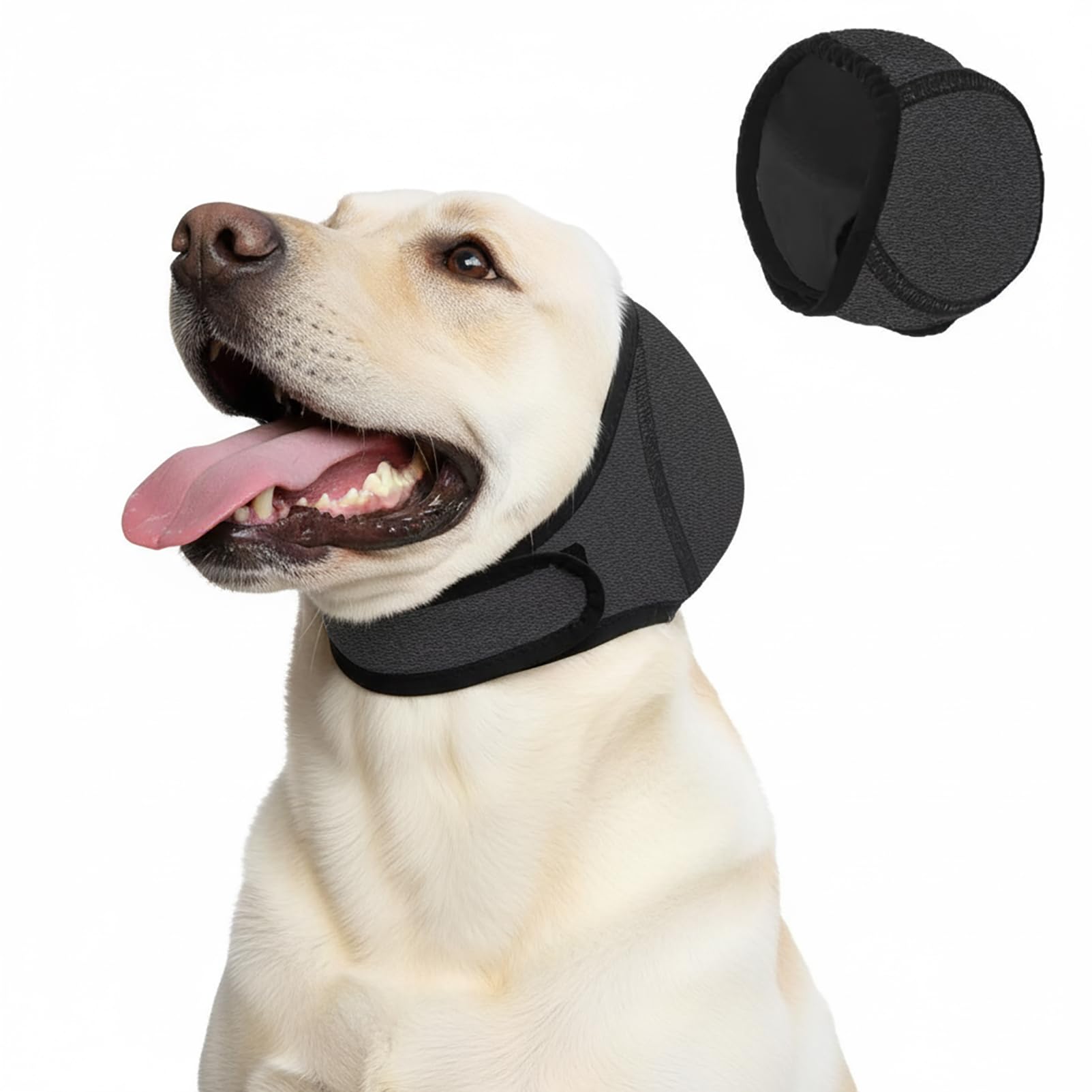 1Pc Dog Ear Protectors, Canine Shower Cap & Pet Essentials, for Bathing & Calming (Gray, Size M)