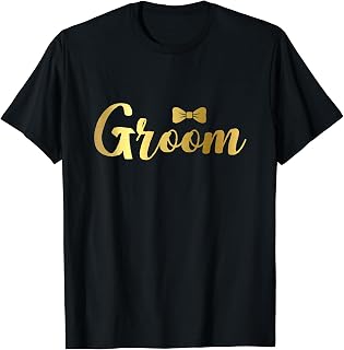Mens Bachelor Party Shirts For Groom Men With Gold Text