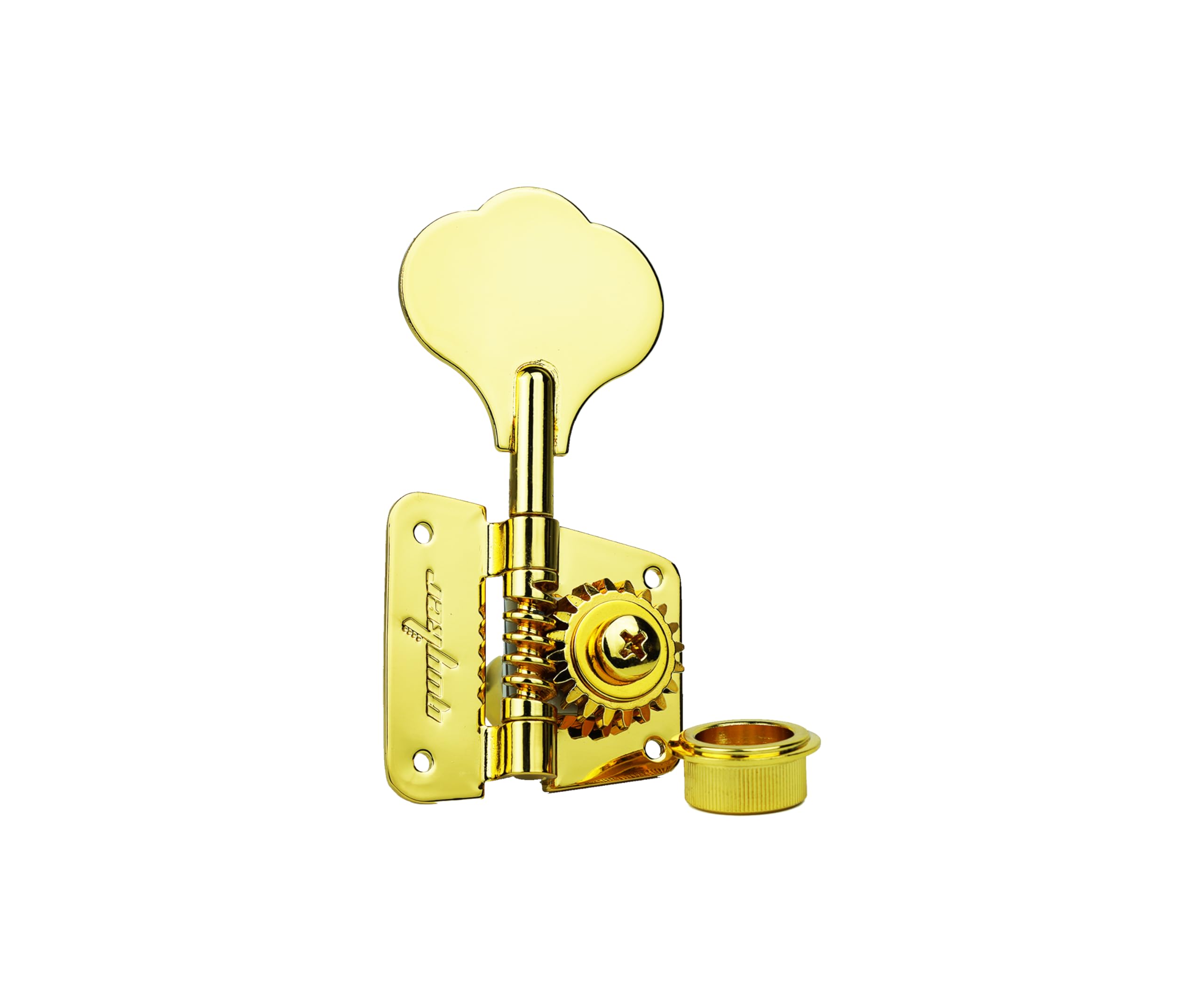 Guyker Accordatori per basso (2R + 2L) – rapporto 1:20 Open Gear Tuning Key Pegs Machine Head Ricambio per chitarra elettrica Jazz Bass o strumenti di precisione – GK530 Gold