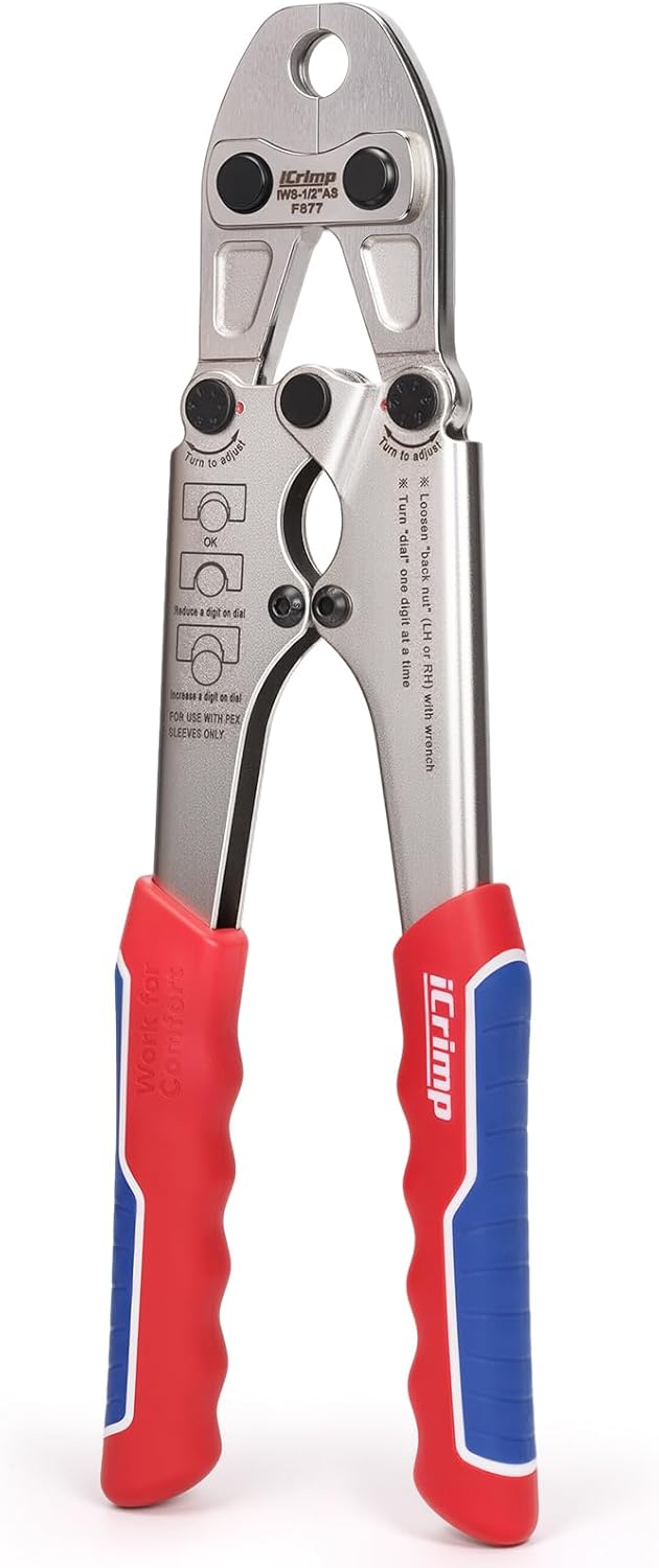 iCrimp PEX-B Stainless Steel Sleeve Tool, 1/2", Compatible with Viega Pureflow Sleeves