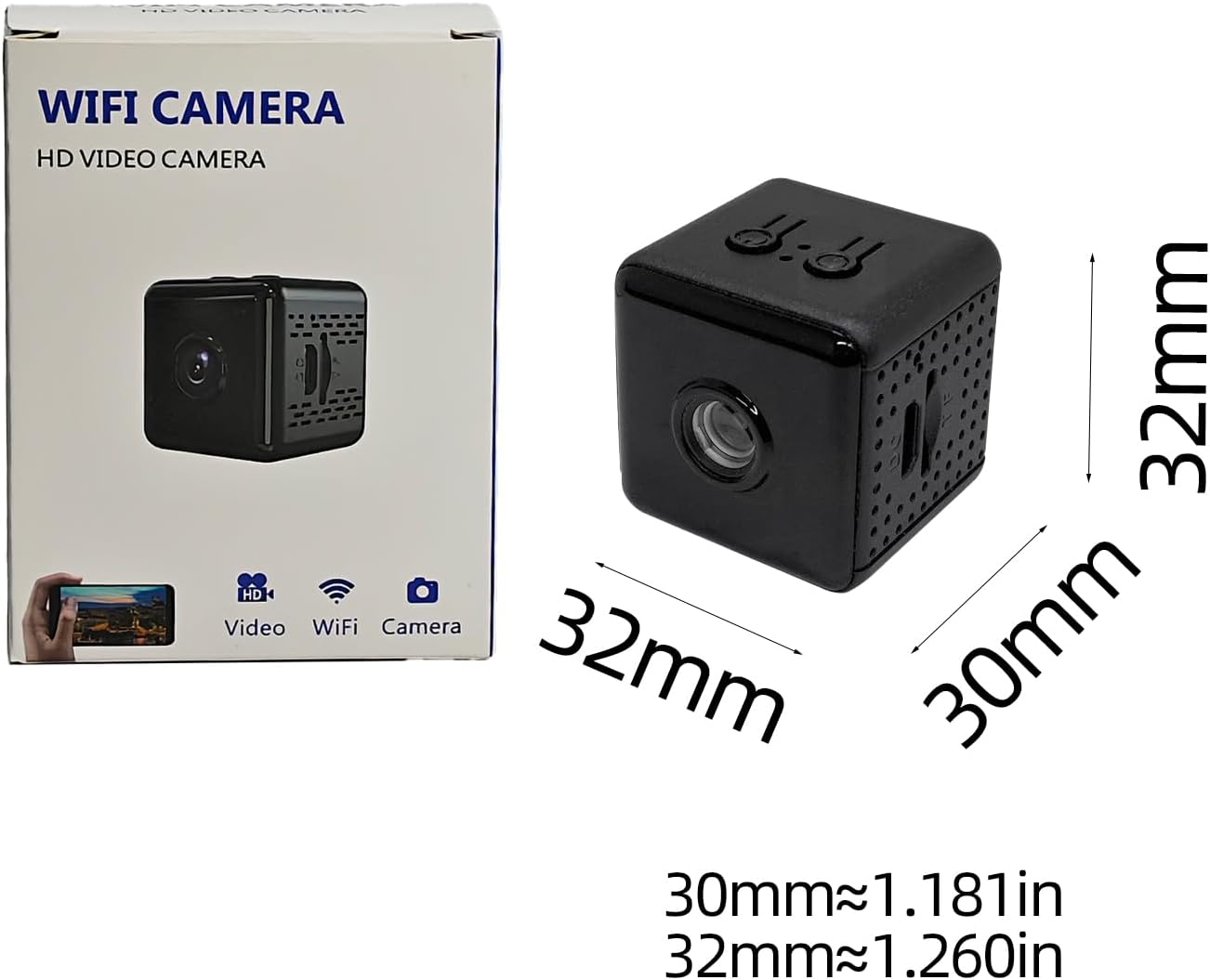 Mini Spy Camera Hidden HD 1080P - Wireless WiFi/No WiFi Tiny Cam, Micro Secret Discreet Camera with APP Remote View & Video Recording, Camara Espias Ocultas for Indoor Outdoor Monitoring