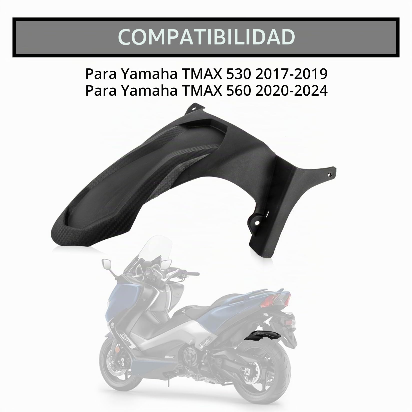Guardabarros Trasero Guarda Salpicaduras PSLER Accesorios para Motos para Yamaha TMAX 530 2017 2018 2019 y TMAX 560 2020-2024