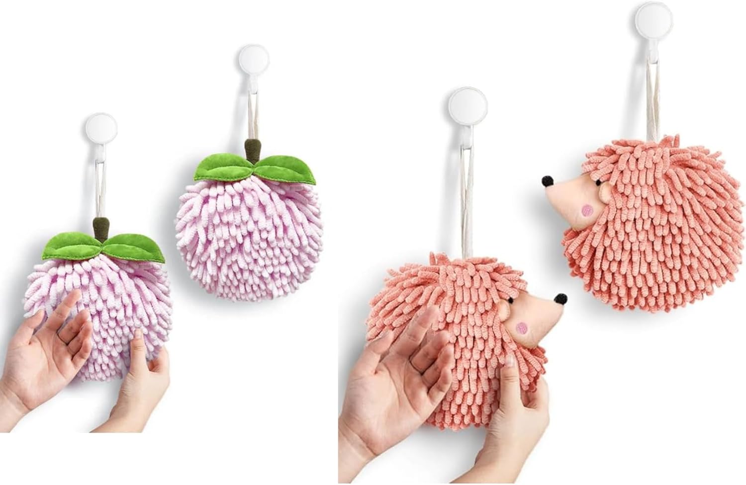 Sophie & Panda Fruit Themed 4-Pack Hand Towel Bundle