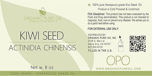 Miniatura 3 de Aceite de semilla de kiwi, 8 onzas, 100% puro, totalmente natural, prensado en frío, sin refinar, aceite portador de grado premium, perfecto para