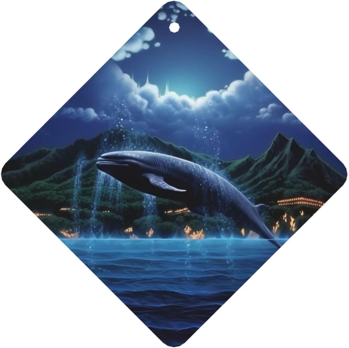 Car Air Freshener 24 PCS Ocean Night Whale Hanging Car Air Fresheners Auto Interior Decor Card Freshener Strong Scented Card Lavender Cars Scents for Office Bedroom Close Drawer Square