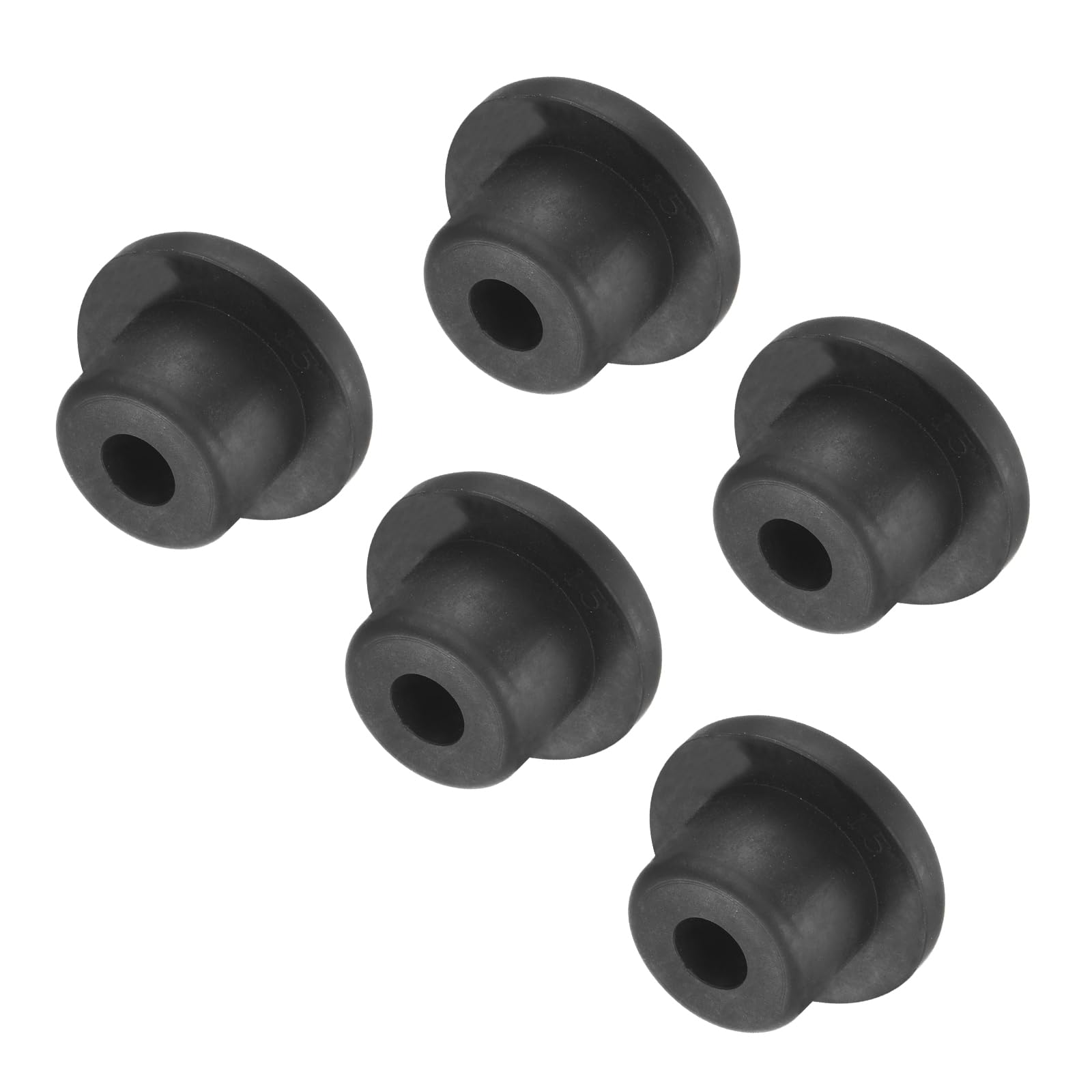 uxcell High Temp Silicone Plug Mount Dia 15mm/0.59 inch t Shaped Rubber Stopper Hole Plugs for Powder Coating Plating Waterproof Plugs Sealing Plugs Black Pack of 5(OD 23mm)