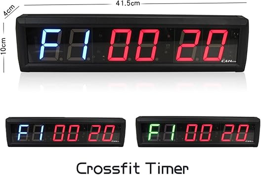 Digital Wall Clock, 2.3'' Gym Timer LED Interval Timer Training And Rest Time Alternate Countdown Stopwatch(GI2B-2.3R-blueband)