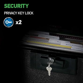 SentrySafe Black Fireproof Document Box with Key Lock, Safe Secures Files and Documents for Home or Office, 0.61 Cubic Feet, 13.6 x 15.3 x 12.1 inches, 1170 | Fire Resistant Document Box With Key Lock Security, Protects Important Files and Documents For Home Or Office, Secure Box