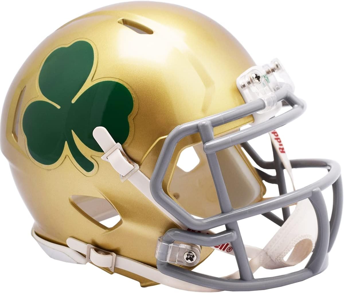 Riddell Notre Dame Fighting Irish Shamrock Revolution Speed Mini Football Helmet - Green Gridiron