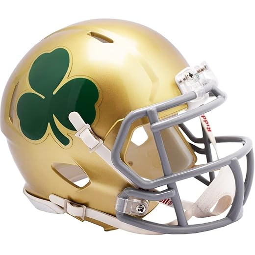 Riddell Notre Dame Fighting Irish Shamrock Revolution Speed Mini Football Helmet - Green Gridiron